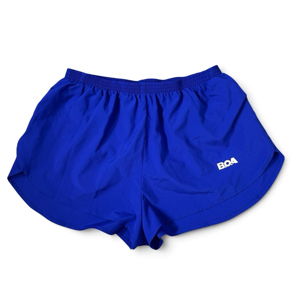 BOA 1" Elite Split Running Shorts Womens Medium Royal Blue Lined Gym Workout